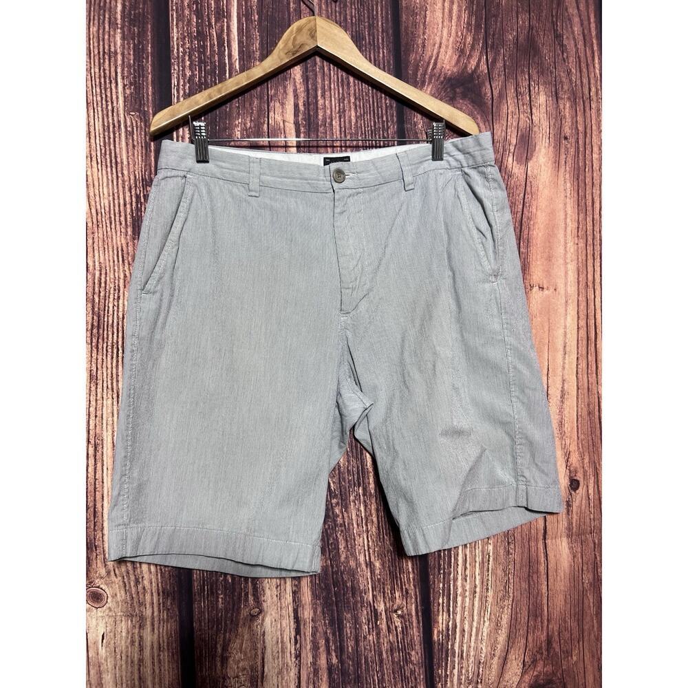 J. Crew Mens Golf Shorts Size 35W Chino Gray Striped Cotton